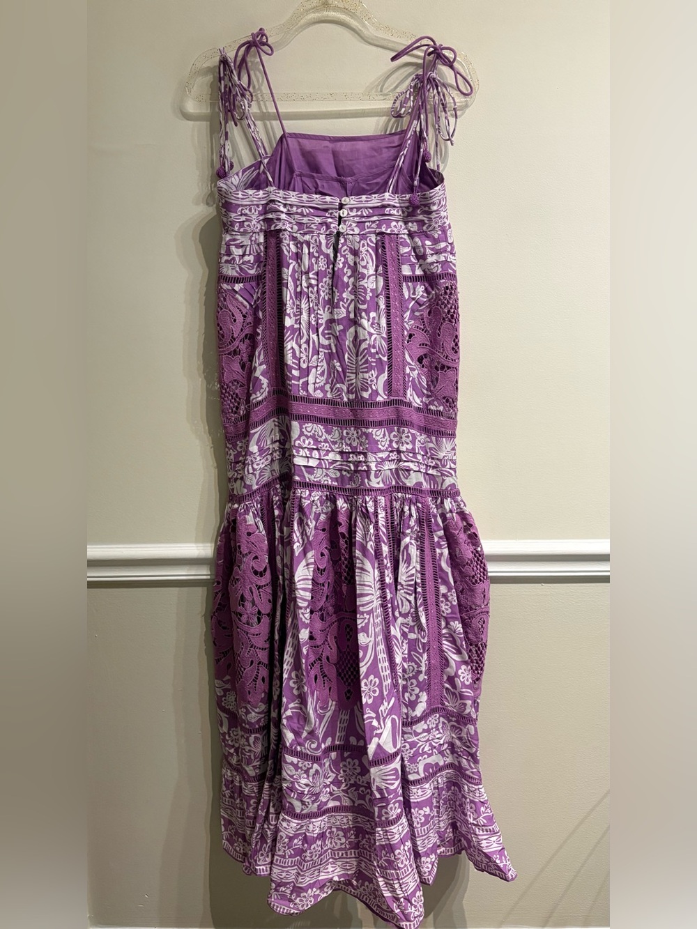 FARM Rio Sweet Garden Sleeveless Cotton Maxi Dress Sweet Garden Lilac XS - Picture 8 of 15